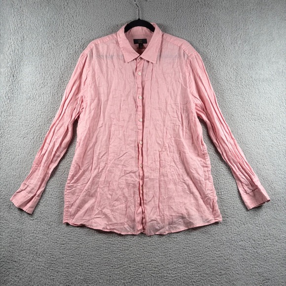 Club Room Other - Club Room Luxury Linen Shirt Mens XL Pink Long Sleeve Button Down 100% Linen